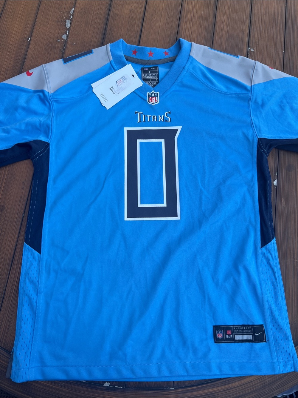 Youth L-Nike Tennessee Titans Sky Blue Football Jersey with Navy Accents